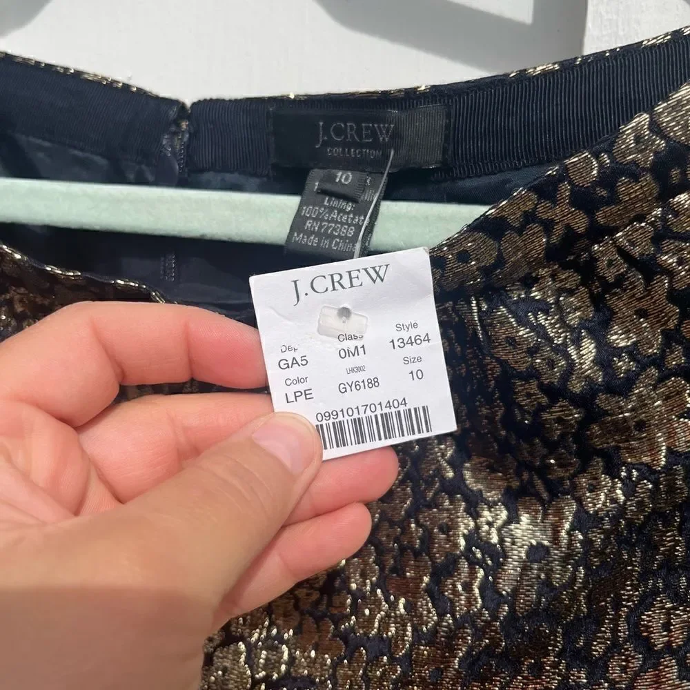 J Crew Collection Marigold Metallic Silk Skirt NWT